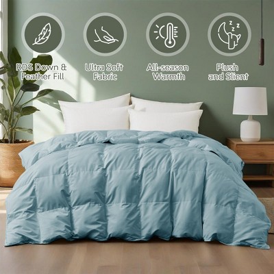Peace Nest White Goose Down Comforter - Ultra Soft  Noiseless 360 Thread Count Fabric, Lightweight & Medium Weight for All Season