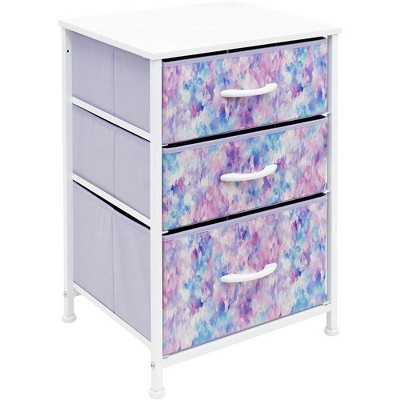 Sorbus 3  Drawers - Steel Frame, Wood Top & Easy Pull Fabric Bins - Perfect for Home, Bedroom, Office & College Dorm