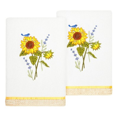 Linum Home Textiles 100% Turkish Cotton GIRASOL Embellished Towel Set