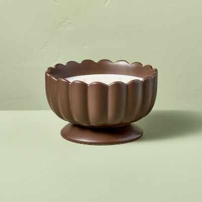 5 Wick Footed Ceramic Scalloped Rim Harvest Chestnut Jar Candle 34oz - Hearth & Hand™ with Magnolia