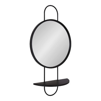 19"x33" Patel Round Mirror with Shelf - Kate & Laurel All Things Decor
