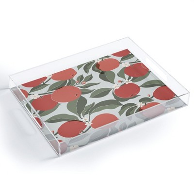 Cuss Yeah Designs Abstract Red Apples Acrylic Tray - Deny Designs