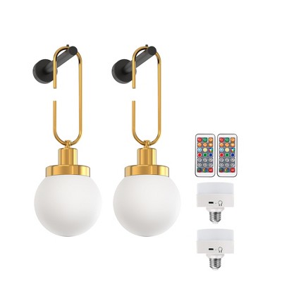 DORESshop 6 in. 1-Light 2-Pack Wireless Dimmable Sconce Lamps for Cozy Bedroom or Reading Corner