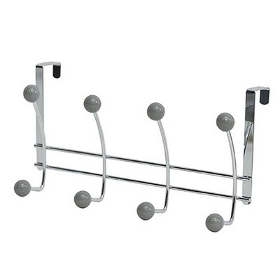 Evideco French Home Goods Versatile Over-the-Door Metal Rack with Ceramic Hooks