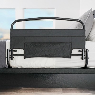 Stander 30 inch Safety Bed Rail and Padded Pouch, Adult Swing-down Guard Rail, Black