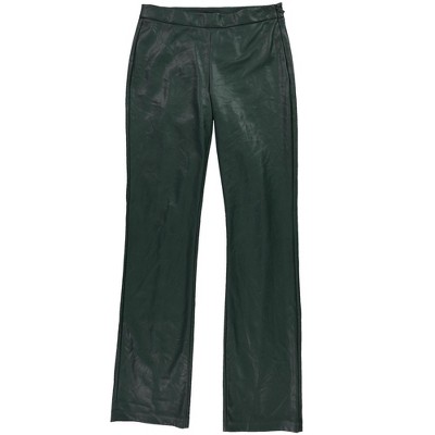 GUESS Womens Faux Leather Straight Casual Trouser Pants