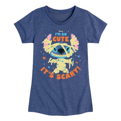 Girls' - Lilo and Stitch - So Cute It's Scary Fitted Short Sleeve Graphic T-Shirt
