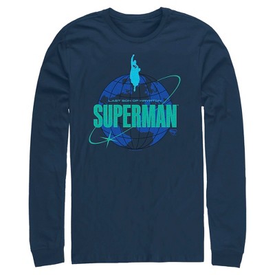 Mens Superman Retro Last Son of Krypton Long Sleeve Shirt