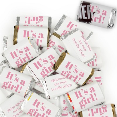 It's a Girl Baby Shower Candy Party Favors Hershey's Miniatures Chocolate by Just Candy