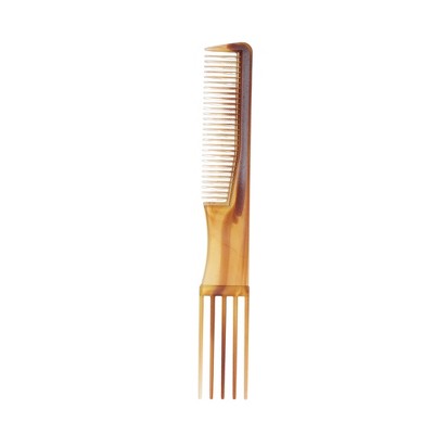 Unique Bargains Portable Two-Color Flat Comb Amber 1 Pc