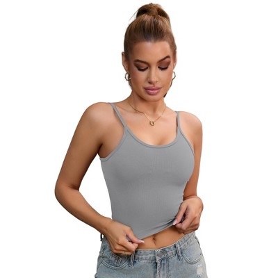 INSPIRE CHIC Women's Ribbed Spaghetti Straps Shapewear Camisoles