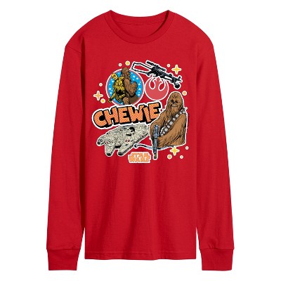 Men's - Star Wars - Chewie Stickers Long Sleeve Graphic T-Shirt