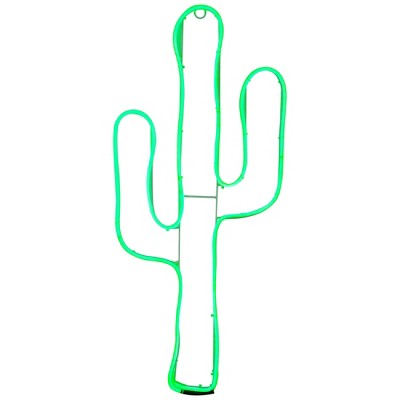 Northlight LED Cactus Neon Lighted Wall Art - 24.5" - Green