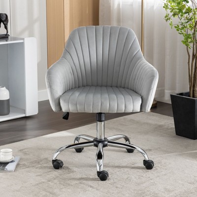 CENGHU Modern Velvet Accent Chair, Home Office Chair with Adjustable Height and Adjustable Casters, for Small Living Spaces, Office, Bedroom