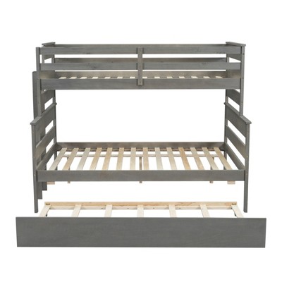 YOOCOZZ Minimalist Twin Over Full Bunk Bed with Trundle, Separate Design