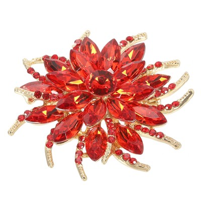 Unique Bargains Wedding Party Vintage Rhinestone Crystal Flower Lapel Brooch Pin 1 Pc