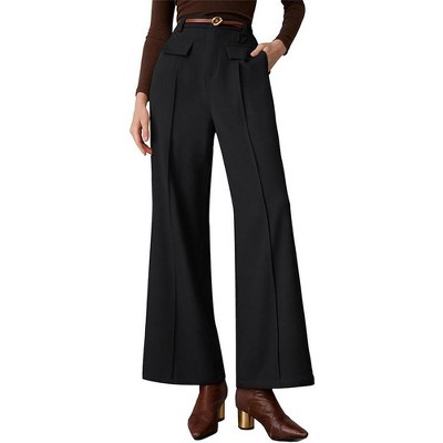 Women's High Waist Wide Leg Palazzo Pants Loose Fit Office Slacks Business Casual Trousers