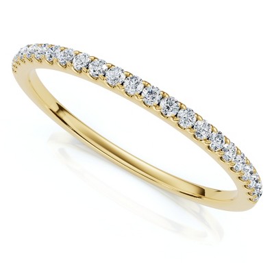 Pompeii3 1/4Ct Diamond Wedding Ring Prong Set Stackable Anniversary Band Gold Lab Created