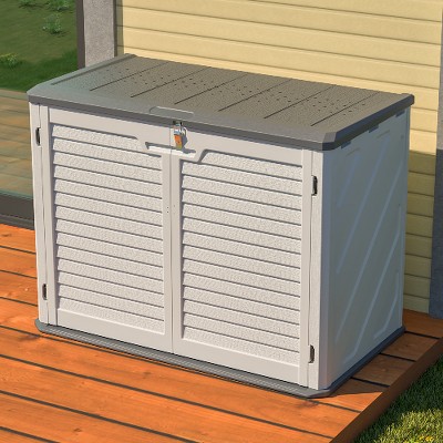 Lyngins Outdoor Storage Shed, All-Weather UV-Stabilized Outdoor Storage Box, Reinforced Double-Wall, Dual-Lock System, Patio Storage Box