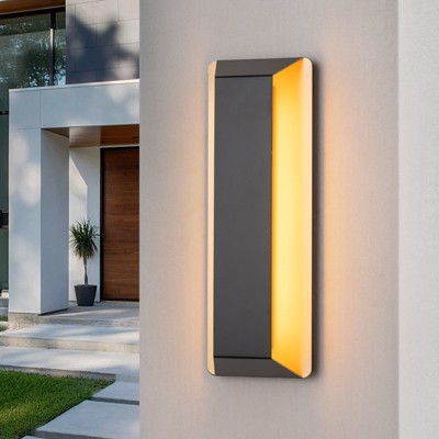 LLHZSY 13 4/5" Modern Minimalist Wall Lantern Sconce LED Wall Light Fixture