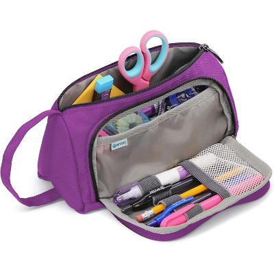 Enday Big Capacity Pencil Case, 3 Compartments Pencil Bags with Zipper