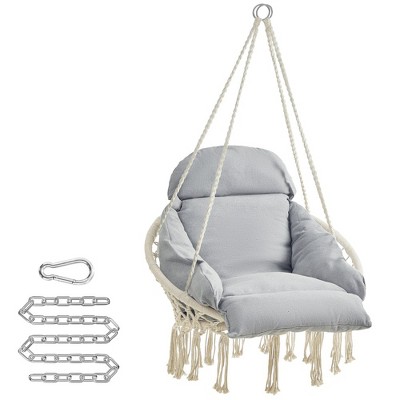 SONGMICS Hanging Chair, Hammock Chair with Large, Thick Cushion, Boho Swing Chair