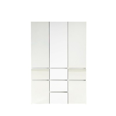 HomeStock Elise Modular Wood Closet System With Mirror White