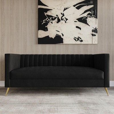 Home Design Weiss Velvet Square Arm Sofa