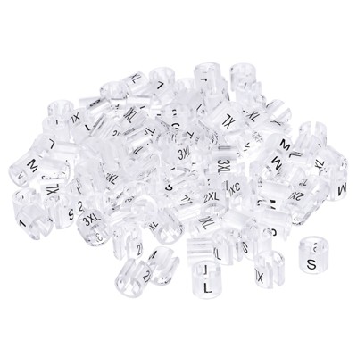 Unique Bargains Clothes Hanger Marker 6 Sizes Fit 0.14" Rod Clear 180 Pcs