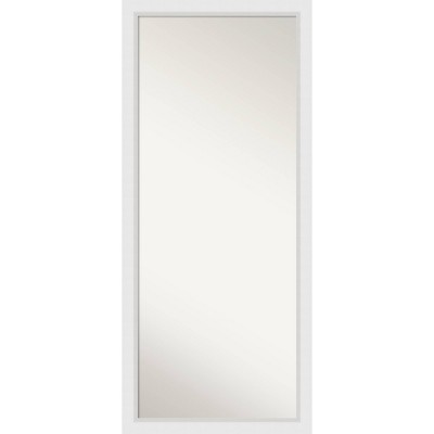 28" x 64" Non-Beveled Blanco White Wood Full Length Floor Leaner Mirror - Amanti Art: Includes Mounting Hardware