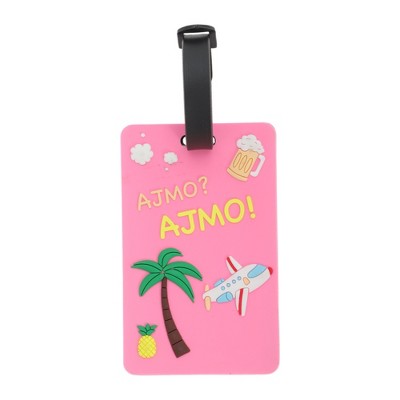 Unique Bargains Cartoon Airplane Tree Luggage Tag Pink 1 Pc