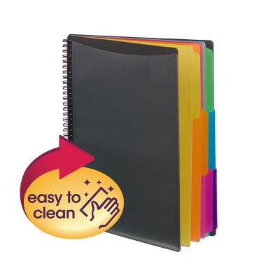 Smead Poly Project Organizer, Letter Size, 1/3-Cut tab, Gray with Bright Colors (89207)