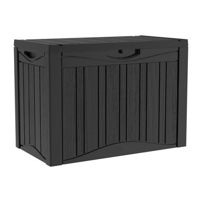 45 Gallon Lockable Resin Deck Box - Waterproof Outdoor Storage for Patio Furniture & Garden Tools, UV-Resistant Design
