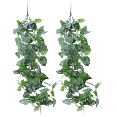 Unique Bargains Fake Vines Artificial Plants 39.4" Green 2 Pcs