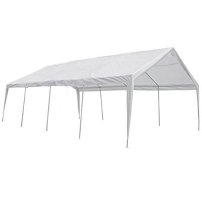 vidaXL White Party Marquee - Easy to Assemble, Steel Frame & PE Material, UV Protective & Water Resistant, with Decorative Wall Panels & Windows