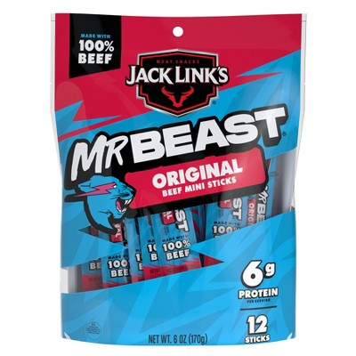Jack Link's MrBeast Mini Beef Sticks Original - 6oz/12ct
