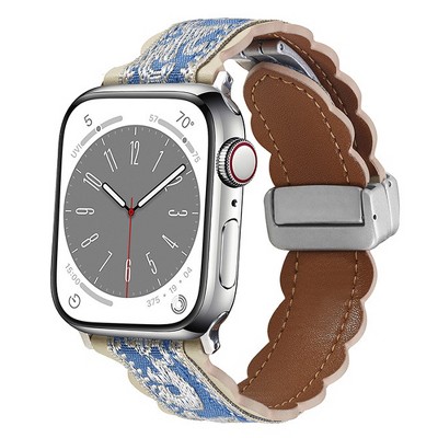 HTUTWOO Personality Embroidery Apple Watch Bands, Sports Watch Straps 38/40/41/42/44/45/46/49mm, for iWatch Series 11 10 9 8 7 6 5 4 3 2 1 SE Ultra