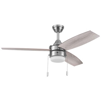Honeywell Ceiling Fans Berryhill Modern 48 Inch Ceiling Fan with Light, LED Fan with Pull Chain, Indoor Fan, 3 Contemporary Blades, Matte Black