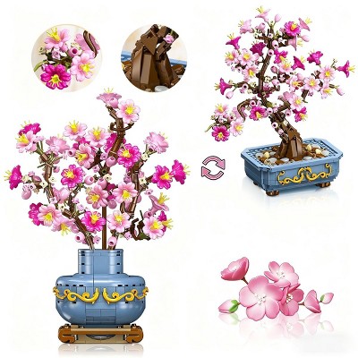 HOGOKIDS 775pcs Flowers Cherry-Blossom Bonsai Building Set Toy for Adults and Kids Aged 8+