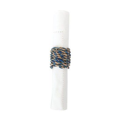 C&F Home Dash Navy Napkin Ring Set of 6