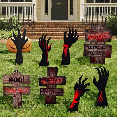 Nifti Nest 8 PCS Halloween Bloody Warning Yard Signs