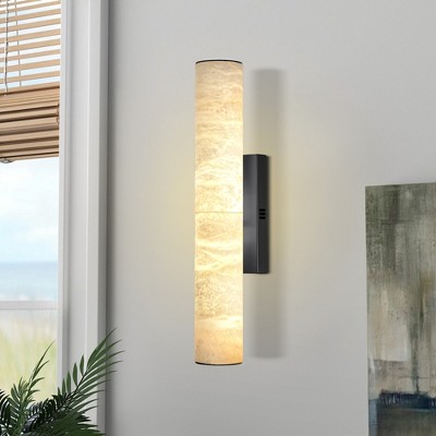 CityFurn 20" Modern LED Wall Sconce With Alabaster Shade