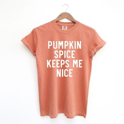 Simply Sage Market Women's Pumpkin Spice Keeps Me Nice Short Sleeve Garment Dyed Tee
