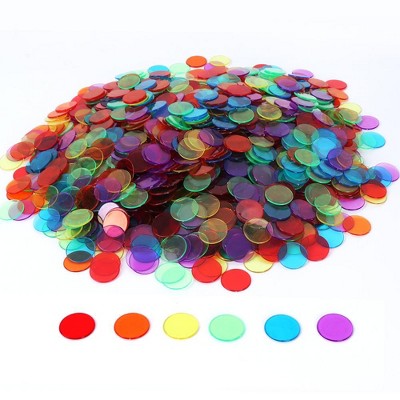 GSE 500 Piece of 3/4-inch Plastic Transparent Bingo Chips, Game Chips
