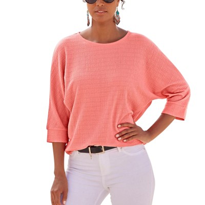 Women's Textured 3/4 Sleeve Top - LASCANA