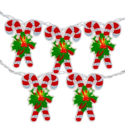 Northlight 10-Count Candy Cane Christmas Light Set - 6ft White Wire