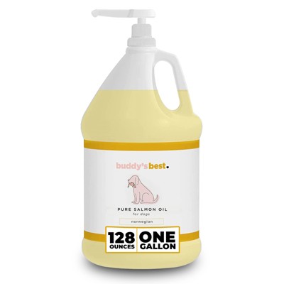 Buddy's Best Salmon Oil for Dogs & Cats - Pump Bottle, 100% Pure Norwegian Fish Oil, Virtually Odorless
