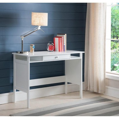 Kings Brand Furniture Home & Office Parsons Wood Desk with Drawer, White