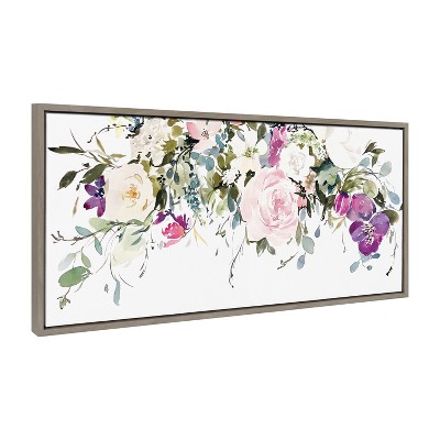 Sylvie 13 Ink Wash Floral Framed Canvas by Emma Daisy Gray - Kate & Laurel All Things Decor