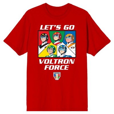 Voltron Let's Go Voltron Force Crew Neck Short Sleeve Red Men's T-shirt